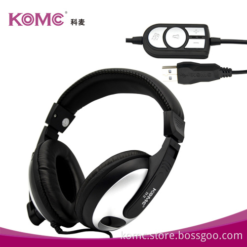USB PC Games headset headphone with Flexible microphone